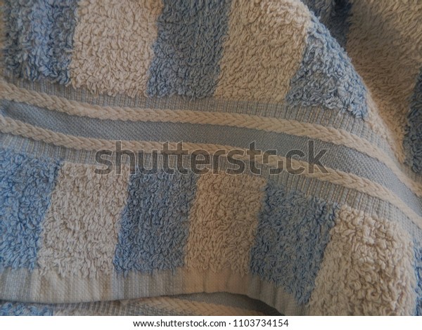 orange and white striped towels