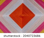 Colorful cotton weave cloth texture background, traditional handmade