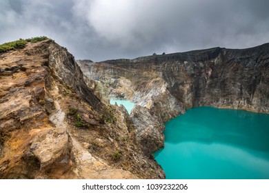 Colorful Crater Lakes At Mount Kelimutu