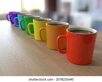Colorful Cup of Coffee lgbt rainbow
