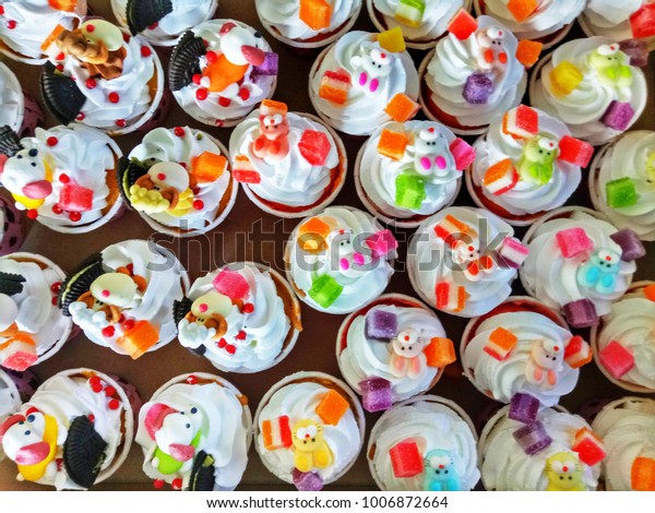 Colorful Cupcakes Sugar Cubes Stock Photo Edit Now 1006872664