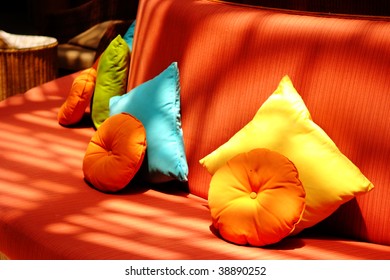 orange bolster cushion