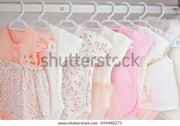 Colorful Cute Girl Baby Dresses Hanging Stock Photo Edit Now