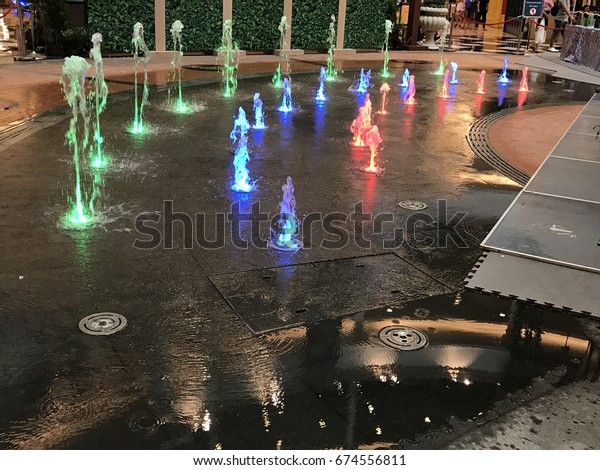 Colorful dance\
fountain