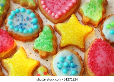 Colorful Decorated Cookies, Close Up