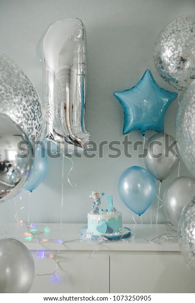 Colorful Decoration First Year Birthday Cake Stock Photo Edit Now