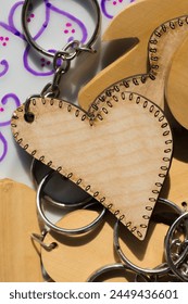 Colorful decorative objects in the shape of a heart