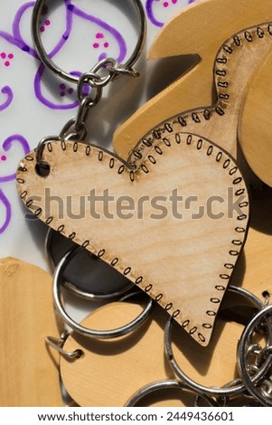 Colorful decorative objects in the shape of a heart