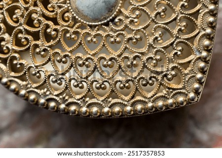 Colorful decorative objects in the shape of a heart