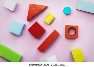 Colorful Details Of The Toy Designer Are Randomly Scattered On The Background