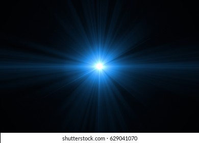 colorful digital lens flare with bright light in black background used for texture and material