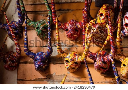 Colorful Dominican Carnival Mask with Thorns