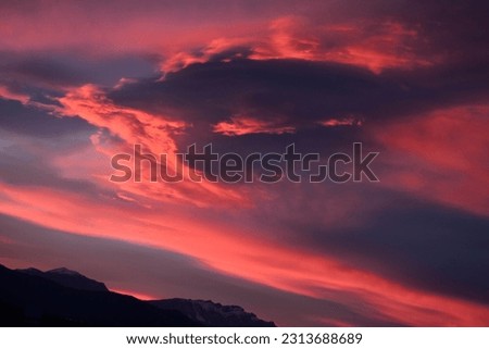 colorful doomsday clouds at the sunset