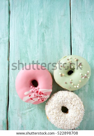 Similar – Image, Stock Photo round sweet green pistachio donut