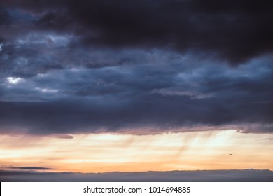 colorful dramatic sky with cloud at sunset