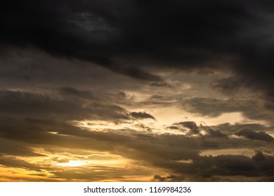 colorful dramatic sky with cloud at sunset.