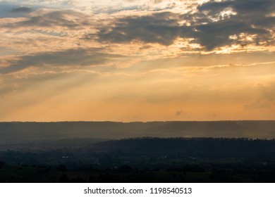colorful dramatic sky with cloud at sunset.
