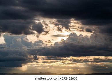 colorful dramatic sky with cloud at sunset