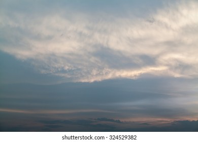 colorful dramatic sky with cloud at sunset