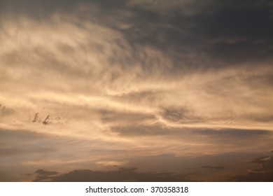 colorful dramatic sky with cloud at sunset