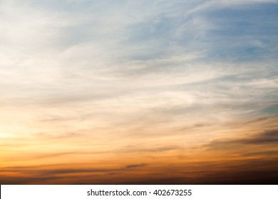 Colorful Dramatic Sky With Cloud At Sunset