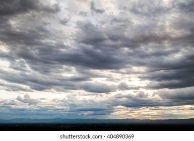 colorful dramatic sky with cloud at sunset
