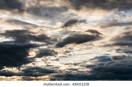 colorful dramatic sky with cloud at sunset