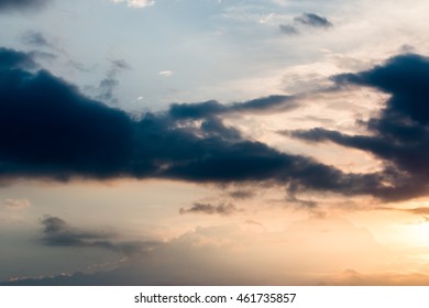 colorful dramatic sky with cloud at sunset