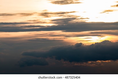 colorful dramatic sky with cloud at sunset