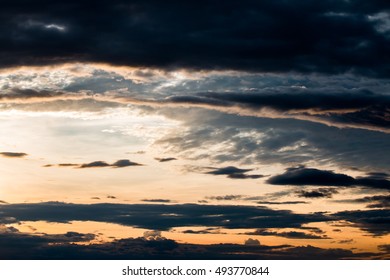 colorful dramatic sky with cloud at sunset
