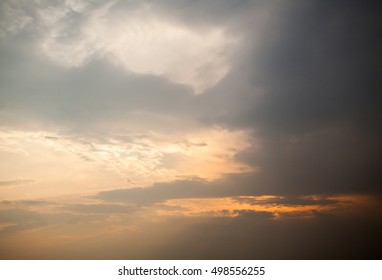 colorful dramatic sky with cloud at sunset