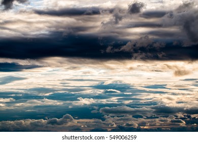 colorful dramatic sky with cloud at sunset