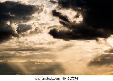 colorful dramatic sky with cloud at sunset