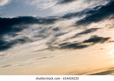 colorful dramatic sky with cloud at sunset