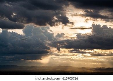 colorful dramatic sky with cloud at sunset