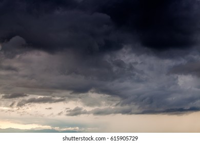 colorful dramatic sky with cloud at sunset