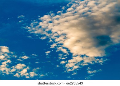 colorful dramatic sky with cloud at sunset