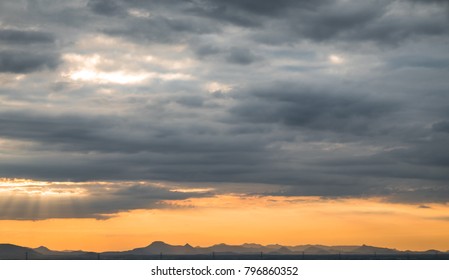 colorful dramatic sky with cloud at sunset