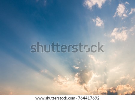 colorful dramatic sky with cloud at sunset.