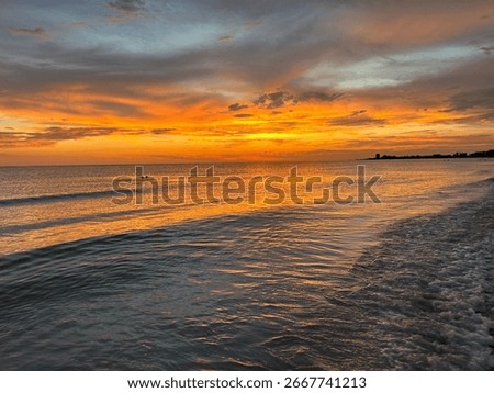 Colorful and dramatic sunset in Florida
