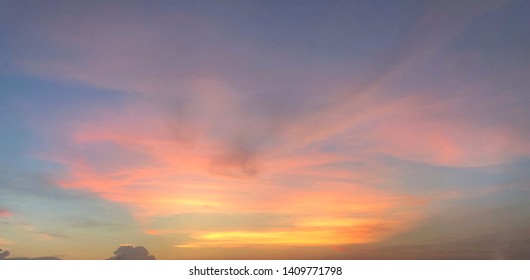 Colorful of dramatic sunset sky. - Shutterstock ID 1409771798