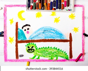 colorful drawing: scary monster