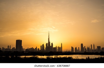 Colorful Dubai Downtown skyline at sunset. Dubai, UAE. - Powered by Shutterstock