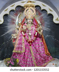 Colorful Durga Statue Ilford Hindu Temple London 