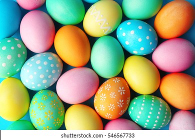 Colorful Easter eggs background - Shutterstock ID 546567733