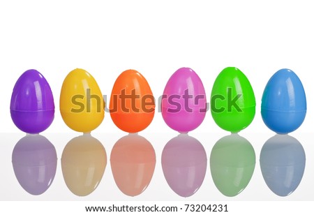Colorful Easter Eggs, Isolated, White