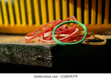 Colorful Elastic Band With Sun Light In The Morning 