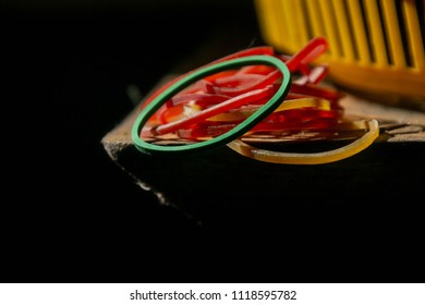 Colorful Elastic Band With Sun Light In The Morning 