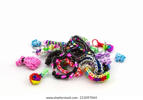 Colorful Elastic Rainbow Loom Bands On Stock Photo Edit Now