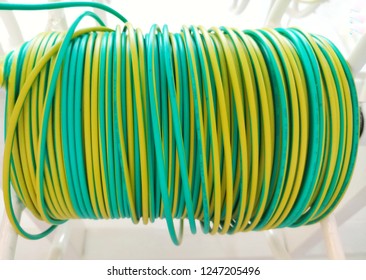 Colorful Electric Wire In The Roll Spin Their Made From Polyvinyl Chloride Or PVC And Cross Linked Polyethylene Or XLPE. Oversheath Made From PVC PE And Low Smoke Halogen Free (LSHF).